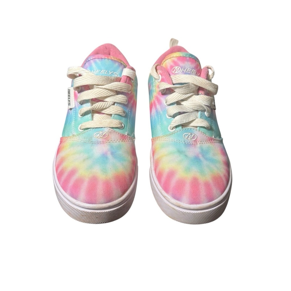 Heelys Tie Dye Low Top Roller Shoes Men's  7 Womens 8 Pink Blue w/ Wheels